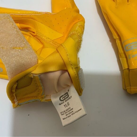 Grip Boost Youth Football Gloves Pro Elite - Youth Yellow size Large - Picture 4 of 6